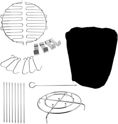 BBQ Future Turkey Fryer Kit for Char-Broil The Big Easy Accessories with Water-Resistant 24 Inch Round Grill Cover, Oil-Less Turkey Fryer Accessories Easy-out Rib Hooks, Skewers for Charbroil