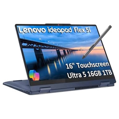 Lenovo IdeaPad Flex 5i 2-in-1 Laptop (16" FHD+ Touchscreen, Intel Ultra 5 Gen 2 225U, 16GB RAM, 1TB SSD, Digital Pen, 12-Core (> i7-1355U)) AI PC for Creator, Designer, IR Webcam, Backlit, Win 11 Home