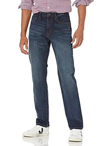Amazon Essentials Men's Athletic-Fit Stretch Jeans - Discontinued Colors, Dark Wash, 32W x 34L