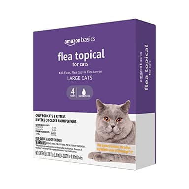Amazon Basics Topical Flea Treatment for Large Cats (Over 9 Pounds), 4 Count (Previously Solimo)