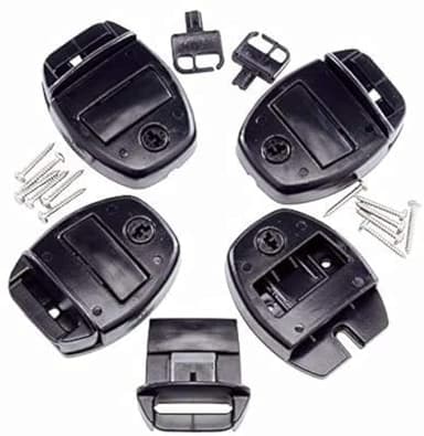 Essentials Spa Hot Tub Cover Locks Push Button Release Set of 4, Universal Fit, 1" Webbing, Black, Water Resistant, UV Protection
