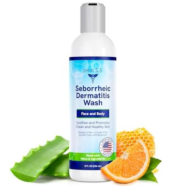 Seborrheic & Atopic Dermatitis Gentle Face Wash with Manuka Honey - Natural & Organic Face Cleanser & Body Wash For Sensitive Skin - Hypoallergenic, Paraben Free & Sulfate Free Acne Face Wash (8oz)