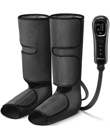 Nekteck Leg Compression Massager for Circulation and Relaxation, FSA Eligible Foot and Calf Massage Machine 2 Modes 3 Intensities with Hand-held Controller for Pain Relief, HSA Adjustable Leg Wraps