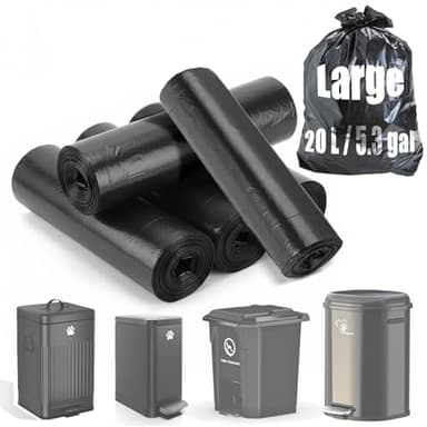 Meegood Dog Poop Bags, 20L / 5.3 Gal Replacement Dog Poop Bag - 75 PCS Leak-Proof & Tear-Resistant Bags for Most Pet Waste Trash Cans