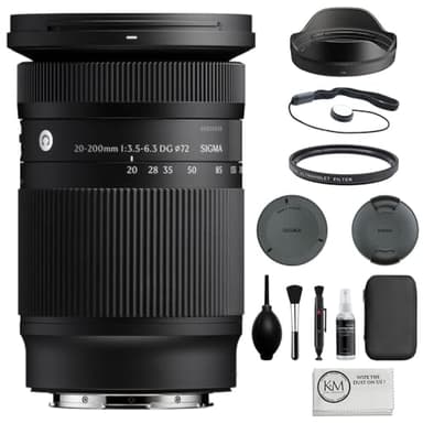 Sigma 20-200mm f/3.5-6.3 DG Contemporary Lens Compatible with L-Mount (Full Frame) Bundle with UV Filter + Lens Cap Keeper + Cleaning Kit + Cleaning Cloth (5 Items)