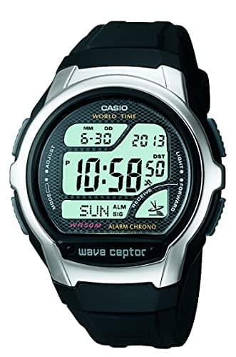 Casio WV58A Series | Men’s Digital Wave Ceptor Watch | Black | 50M WR | Resin Band | World Time | Countdown Timer | Auto Calendar | Daily Alarm | Stopwatch | LED Backlight | 3 Year Battery