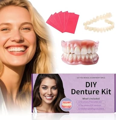 at-Home DIY Denture Kit: Full Set of Upper & Lower False Teeth for DIY Smile Transformation-ZZ2