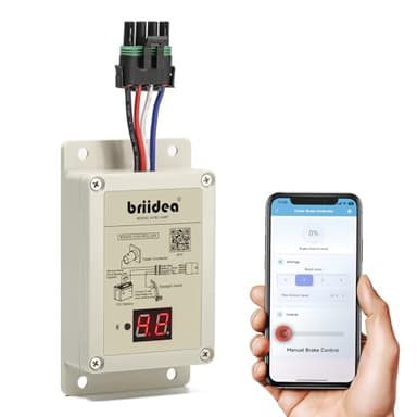 briidea Bluetooth Trailer Brake Controller, Proportional Brake Controller with APP Control & LED Display, Boost Function for Smoother Braking, Ideal for Heavy-Duty & Frequent Towing (1-4 Axles)