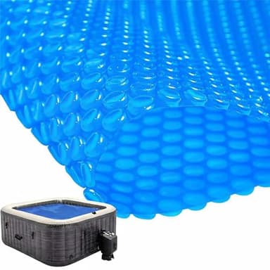 Frienda Winter 6 x 6 ft Hot Tub Bubble Blanket 16 Mil Square Pool Spa Solar Cover Heavy Duty Floating Spa Blanket for Above Ground Inground Swimming Pools Insulating Solar Heating