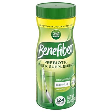 Benefiber Daily Prebiotic Fiber Supplement Powder for Digestive Health, Unflavored -124 Teaspoons (8.7 Ounces)