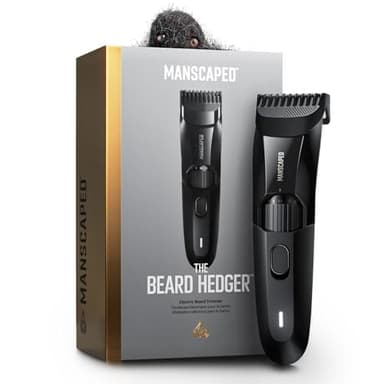 MANSCAPED® The Beard Hedger® Men's Premium Beard Trimmer, 20 Length Adjustable Blade Wheel, Stainless Steel T-Blade for Precision Facial Hair Trimming, Cordless Waterproof Wet/Dry Clipper