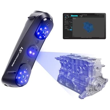 Creality 3D Scanner Sermoon S1 for Engineering Projects.,1+7+34 Blue Laser Handheld Scanner with Metrology-Grade 0.02mm Accuracy,Anti-Shake Tracking,Up to 90FPS Scanning Speed
