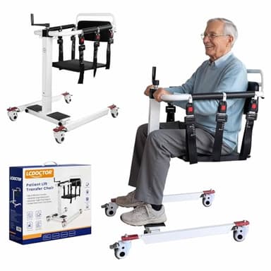 LCDOCTOR Patient Lift Transfer Chair, Transfer Chairs for Seniors, Lift Assit Chair for Elderly and Disabled, Transfer Wheelchair to Car Device, Sit to Stand Lift Aid