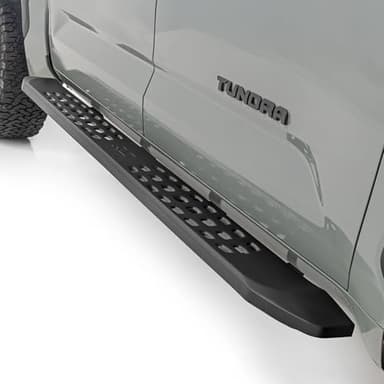 Rough Country RPT2 Running Boards for Toyota Tundra (2022–2026) – Fits Crew Cab 2WD/4WD, 6.75" Steel Side Steps, No-Drill Install, Matte Black Raptor-Style Rails