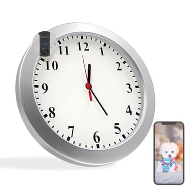 XCOUI Wireless Clock Hidden Camera Nanny Cam 1080P FHD WiFi Spy Cameras Wall Clock Real-Time Monitoring Motion Detection for Home Office Indoo Security No Audio