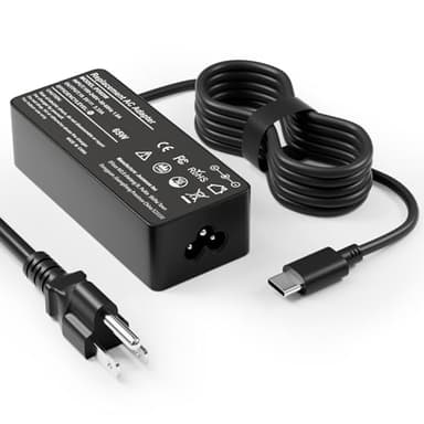 65W USB C Laptop Charger for Dell Latitude 5420 5520 7320 7370 7420 Chromebook 3100 2 in 1 XPS Series LA65NM170 HA65NM170 02YK0F 0M1WCF Type C Power Cord Dell Computer USB-C AC Adapter