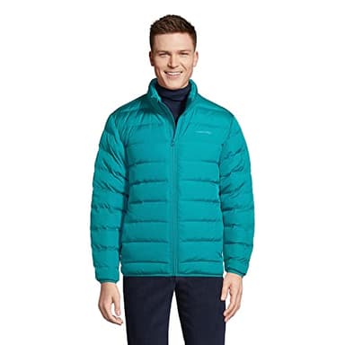 Lands' End Mens Puffer Down Jacket Spade Blue Regular X-Large