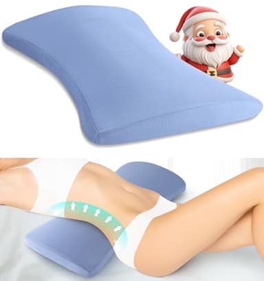Lumbar Support Pillow for Bed: Memory Foam Lower Back Pain Relief Pillow for Sleeping, Ergonomic Waist Pillow for Side & Back Sleepers, Sciatica & Hip Pain Relief with Wedge Body Positioner Covers