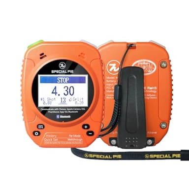 SPECIAL PIE Shot Timer – Smart Sound Sensor, Bluetooth Competition Timer for IPSC & USPSA, IROA Certified, 72H Battery（Orange