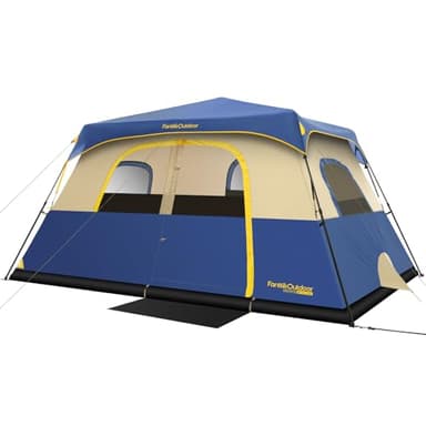 FanttikOutdoor Zeta C8 Pro Camping Tent 8 Person Instant Cabin Tent Setup in 60 Seconds with Rainfly & Windproof Portable with Carry Bag for Family Camping & Hiking, Upgraded Ventilation, Navy Blue