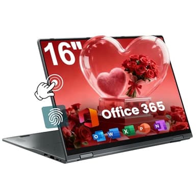 jumper 16 inch Convertible Laptop, Laptop Computer with Quad Core N95 Processor (Up to 3.4GHz), 16GB DDR5 RAM 640GB Storage, 360 Degree Touchscreen, Backlit Keyboard, Fingerprint Reader, BT5.2, WiFi 6