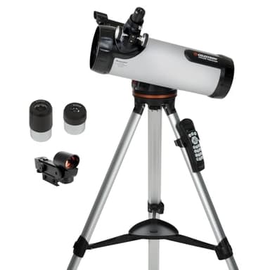 Celestron - 114LCM Computerized Newtonian Telescope - Telescopes for Beginners - 2 Eyepieces - Full-Height Tripod - Motorized Altazimuth Mount - Large 114mm Newtonian Reflector
