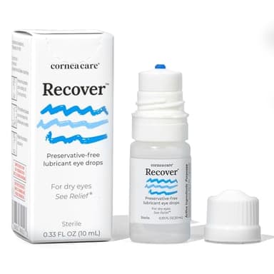CorneaCare Recover: Eye Drops | Preservative Free Artificial Tears | Hydrating Eye Drops for Dry Eye Relief & Redness | Multi-dose Bottle (300 Drops)