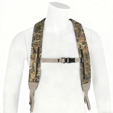 HUNTPAL Backpack Style Hands-Free Rifle Sling Gun Sling for Shotgun Crossbow, Neoprene Padded Hunting Sling Double Shoulder Strap, Universal Camo Backpack Strap for Outdoors
