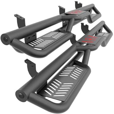 YZONA for Running Boards Side Steps Compatible for 2024 2025 2026 Toyota Tacoma Double Cab & Crew Cab (4 Full-Size Doors), Heavy-Duty Carbon Steel Nerf Bar Side Rails Rock Sliders, Two Stair Design