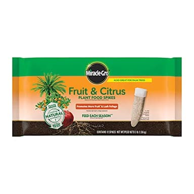 Miracle-Gro Fruit & Citrus Plant Food Spikes Fertilizer - 10-15-15 Easy-to-Use Nutrient Spikes for Fruit and Citrus Trees, 12 Spikes