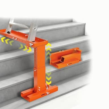 ERFEI Foldable Ladder Leveler Pro+ - Adjustable 11-18" H & 17-31.5" L Platform for Stairs, 500LB Capacity, Fits <30" Foot Spacing-Orange