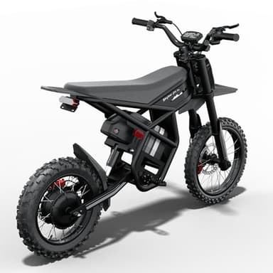 Bootime GT73/GT73Pro/GT54Pro Electric Dirt Bike for Adults 2500w/3000w Electric Bike with 48/60V 25/36AH Removable Battery 37/40/50MPH Speed 85+Mile Range (GT45pro-3000W-60V)