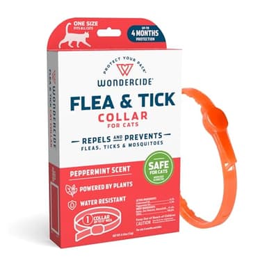 Wondercide - Flea and Tick Cat Collar - Flea, Tick, and Mosquito Repellent, Prevention for Cats - with Natural Essential Oils - Pet and Family Safe - Up to 4 Months Protection