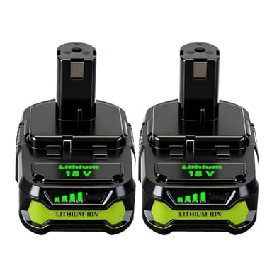 SANIU 2-Pack 3800mAh Replacement for Ryobi 18V Battery P108 Lithium ion ONE + 18-Volt Batteries P104 P105 P102 P103 P122 P109