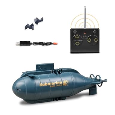 ynapmoc Mini Remote Control Nuclear Submarine - High Speed ​​Waterproof RC Boat for Submersible in Pools, Lakes and Ponds - Ideal Gift for Kids and Boys(Blue)