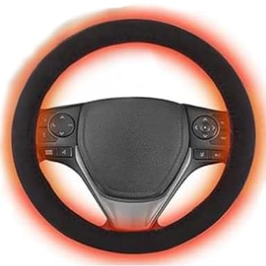 Heated Steering Wheel Cover, 15" Steering Wheel Warmer, Rechargeable Cordless Hand Heater for Car (0 to -10 Degrees Celsius,Type O)