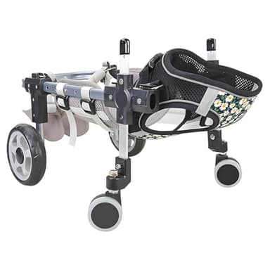 Dog Wheelchair for Small Medium Large Dogs, Adjustable 4-Wheel Mobility Aid, Lightweight Rehabilitation Brace (4 Wheels, M)