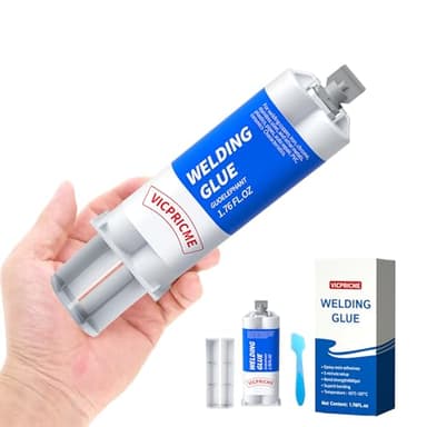 Metal Glue - High Strength, Heavy Duty Waterproof Epoxy Adhesive for Metal, Plastic, Ceramic, Wood, Glass. Professional Repair for Automotive, Plumbing, DIY & Construction (1.76oz)