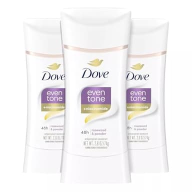 Dove Even Tone Antiperspirant Deodorant for Uneven Skin Tone Restoring Powder Sweat Block for All-Day Fresh Feeling 2.6 oz 3 Count