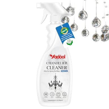 Yadool Chandelier Cleaner Drip Dry Spray No Wipe, Spray Away Dust Remover for Crystal Shiny, Glass, Figurines & Fine Collectibles, Shines Bright, Spotless & Streak-Free - 16.91 Fl Oz