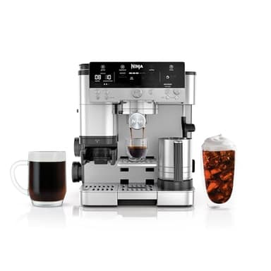 Ninja R-ES601 Luxe Café Premier Series Espresso Machine, Drip Coffee, Cold Brew, Grinder, Tamper, Frother, Silver (Renewed)