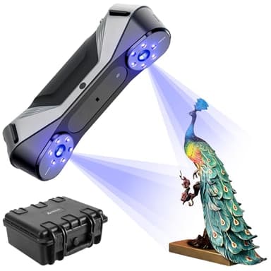 Creality 3D Scanner for Automotive & Engineering Projects with Metrology-Grade 0.02mm Accuracy,7 Blue Laser,Anti-Shake Tracking,Up to 60FPS Scanning Speed (Raptor)