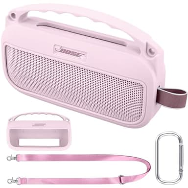 co2CREA Soft Silicone Case Replacement for Bose New SoundLink Flex 2nd Gen Bluetooth Portable Speaker (Silicone Case, Pink Case)