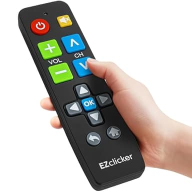 EZclicker Vizio TV Remote | Big Button Universal TV Remote Control for All Vizio ONLY (Black) Simplified and Easy to Use (2xAAA Batteries not Included)