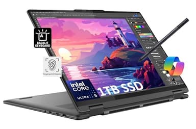 Lenovo Yoga 7 7i 2-in-1 Business Laptop (16" FHD+ Touchscreen, Intel Core Ultra 5 125U (Beat i7-1165G7), 16GB RAM, 1TB SSD, IST Pen) Backlit, Fingerprint, FHD IR Webcam, Win 11 Pro w/AI Copilot, Grey