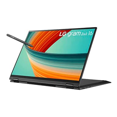 LG gram 16” 2in1 Lightweight Laptop, Intel 13th Gen Core i7 Evo Platform, Windows 11 Home, 16GB RAM, 512GB SSD, Black