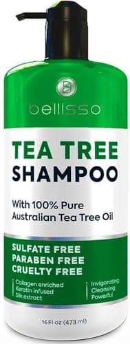 Tea Tree Oil Shampoo - Sulfate and Paraben Free with Collagen Keratin - Ideal for Women and Men with Oily Hair and Scalp Buildup - Anti Dandruff Treatment for Itchy, Dry Scalps – Salon Grade Products