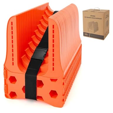Kohree RV Sewer Hose Support 20FT, Bright Orange Heavy-Duty RV Sewer Support with Adjustable Design for Campers, Easy to Set Up, Help Dumping Quickly and Securely, Comes with Carrying Strap