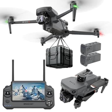 2026 Latest Professional Tablet Remote Pro Drones with Camera for Adults 4k Videos, 360 Obstacle Avoidance, Payload Release, 3-Axis Gimbal, Night Mode, 90 Minutes Long Batteries, 6 Miles Safe Long Range, Thermal Mode, High Wind Resistance, Rainproof, Beginner Mode