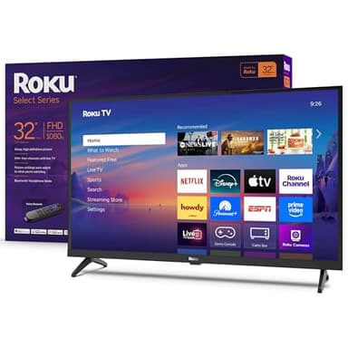 Roku Smart TV – 32-Inch Select Series, 1080p Full HD TV – Roku TV with Voice Remote – Flat Screen LED Television with Wi-Fi for Streaming Live Local News, Sports, Family Entertainment